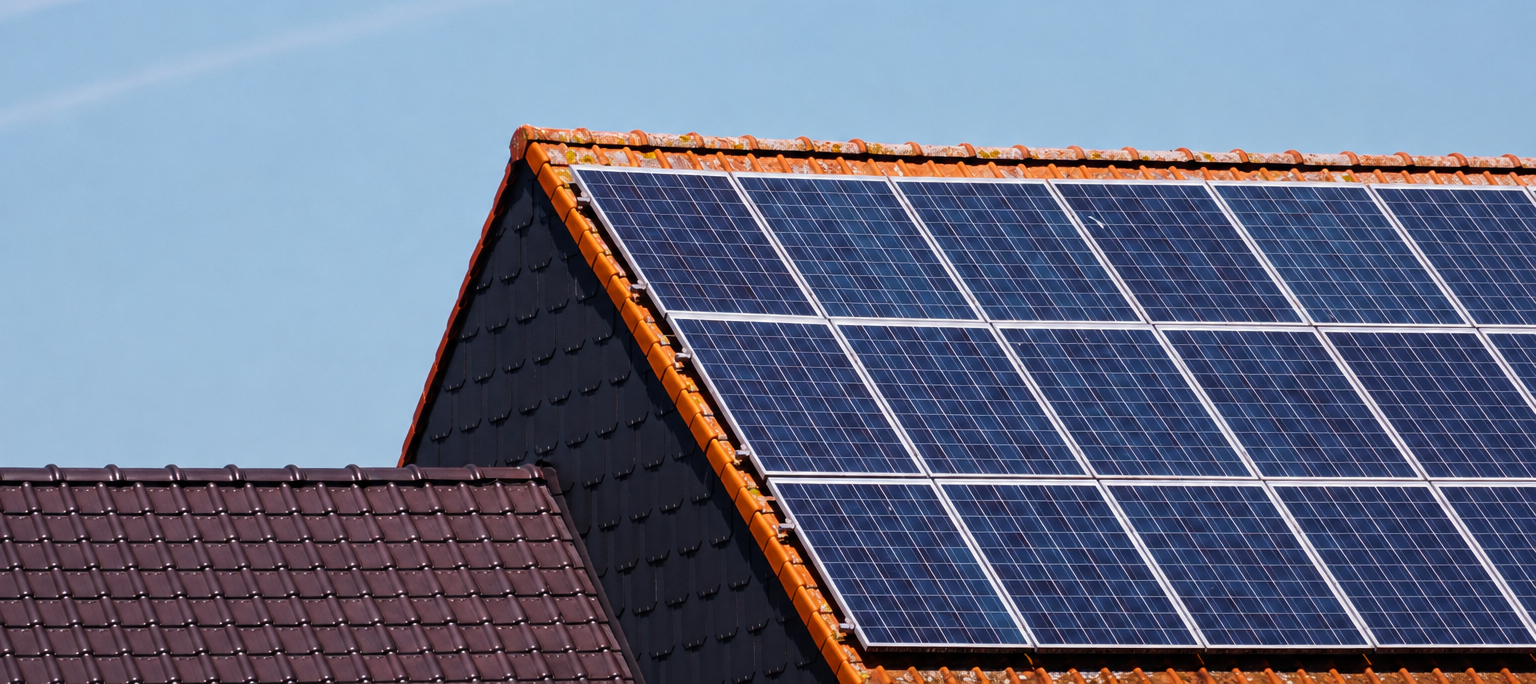 Instalação de painéis solares em residência
