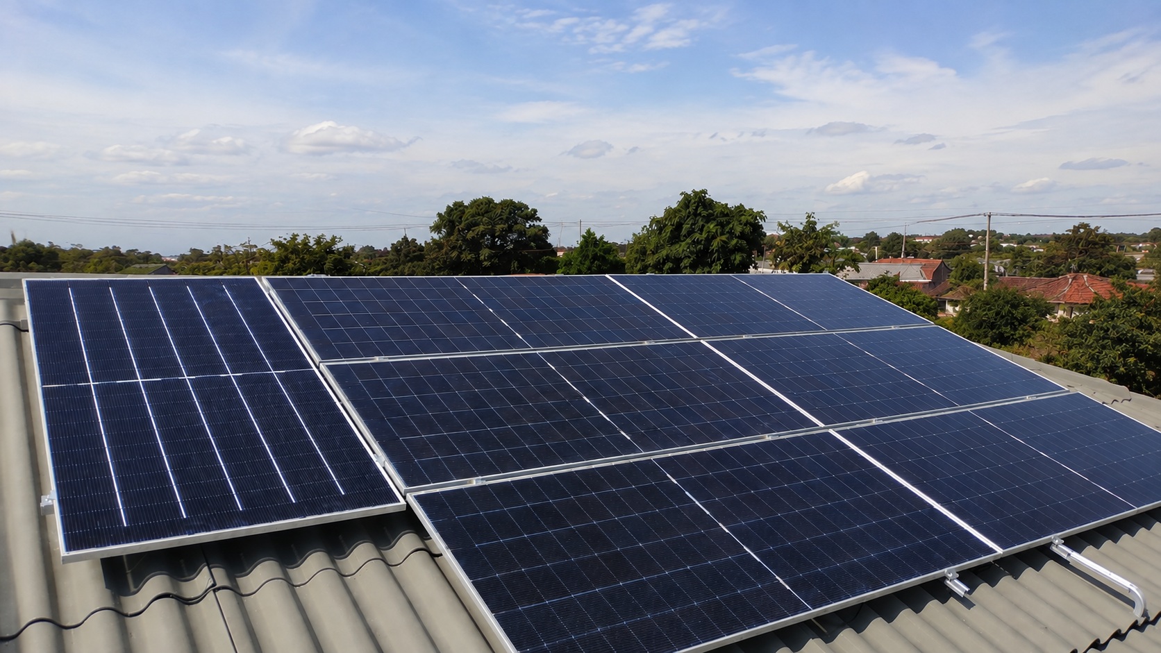 Painéis solares instalados em um imóvel
